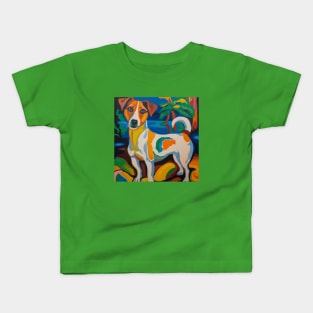 Jack Russell Terrier styled after Gauguin Kids T-Shirt